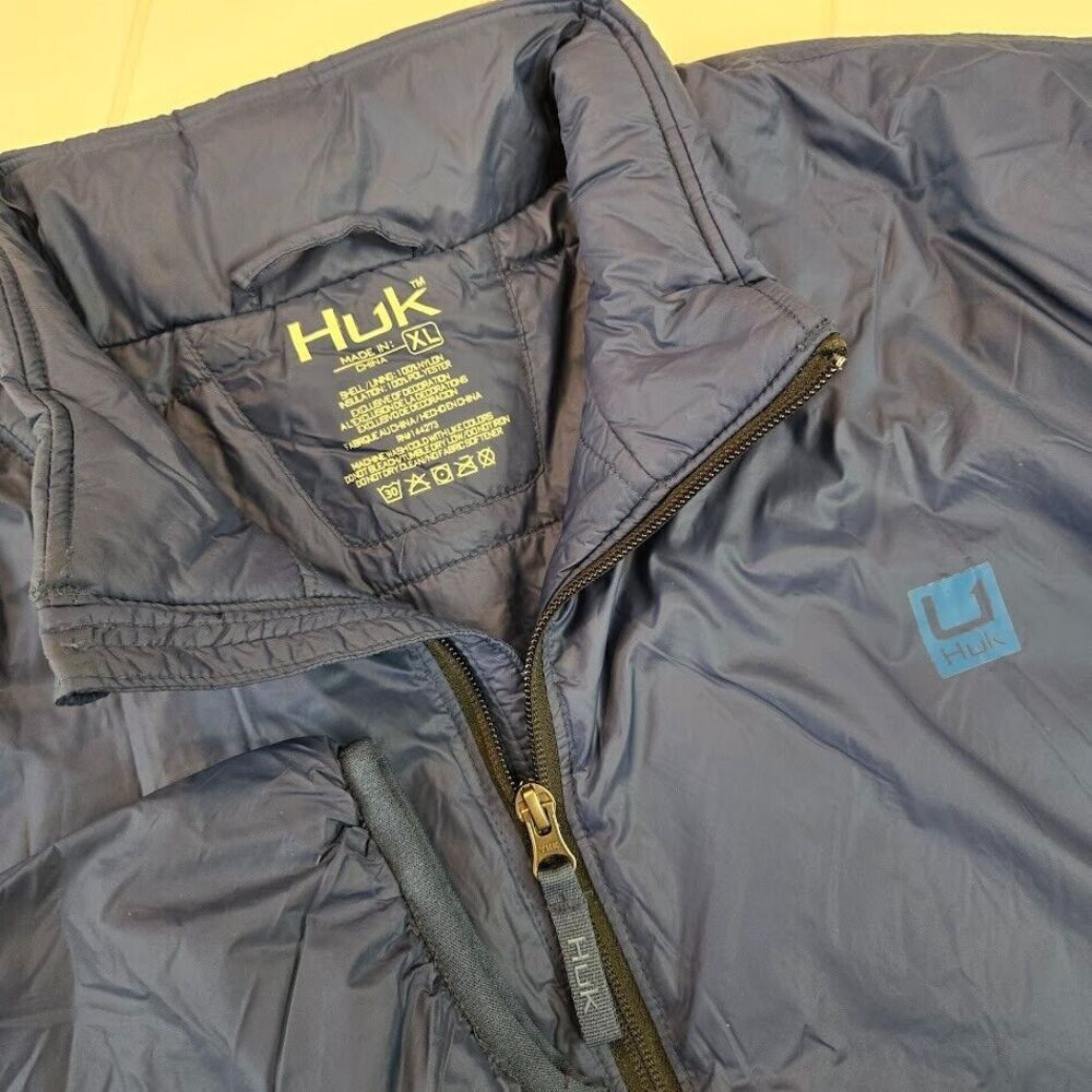 Huk Waypoint Jacket Men's Size XL Blue Primaloft Insulated Full Zip Packable